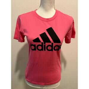 Adidas Women's The Go To Tee Size XS Pink Athletic Logo T-Shirt B71